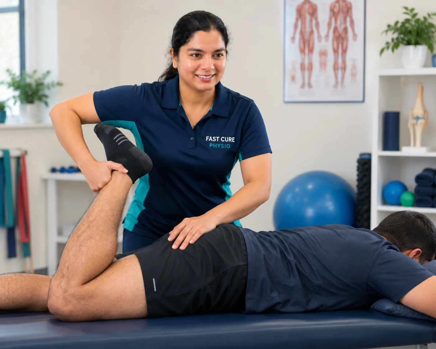 Preet providing stretching treatment